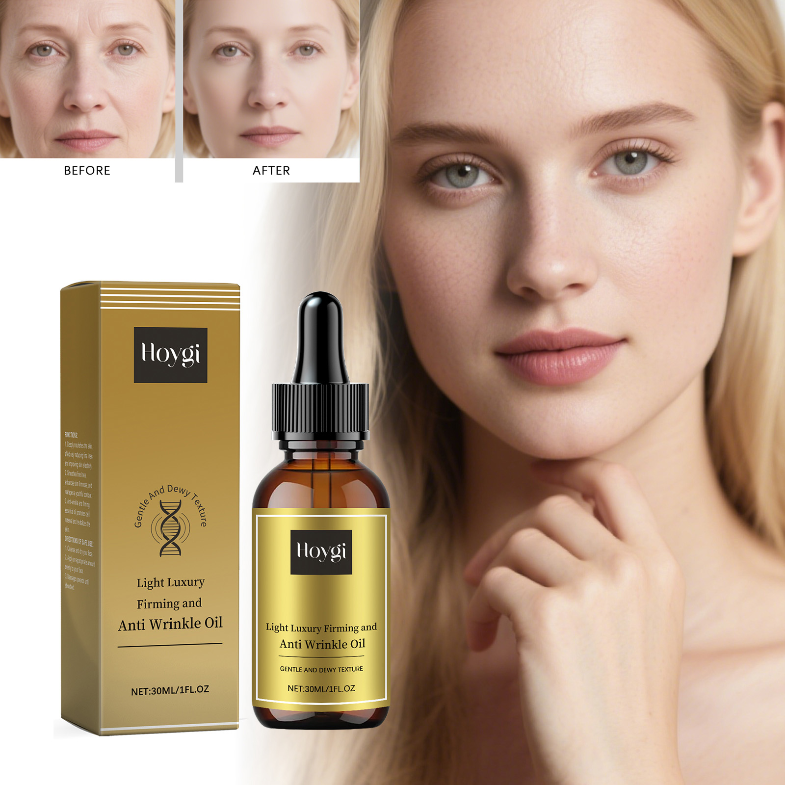 Luxury Skincare Oil - น้ำมันบำรุงผิวหน้ากระชับ ยกกระชับ ลดเลือนริ้วรอย ปรับผิวให้กระจ่างใส บำรุงผิวให้เรียบเนียน นุ่ม