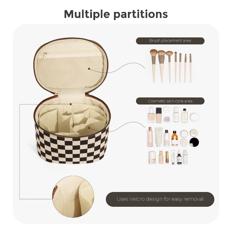 กระเป๋าเครื่องสำอางลายตารางหมา - Luxury Skincare Aesthetic บทวิจารณ์และราคา