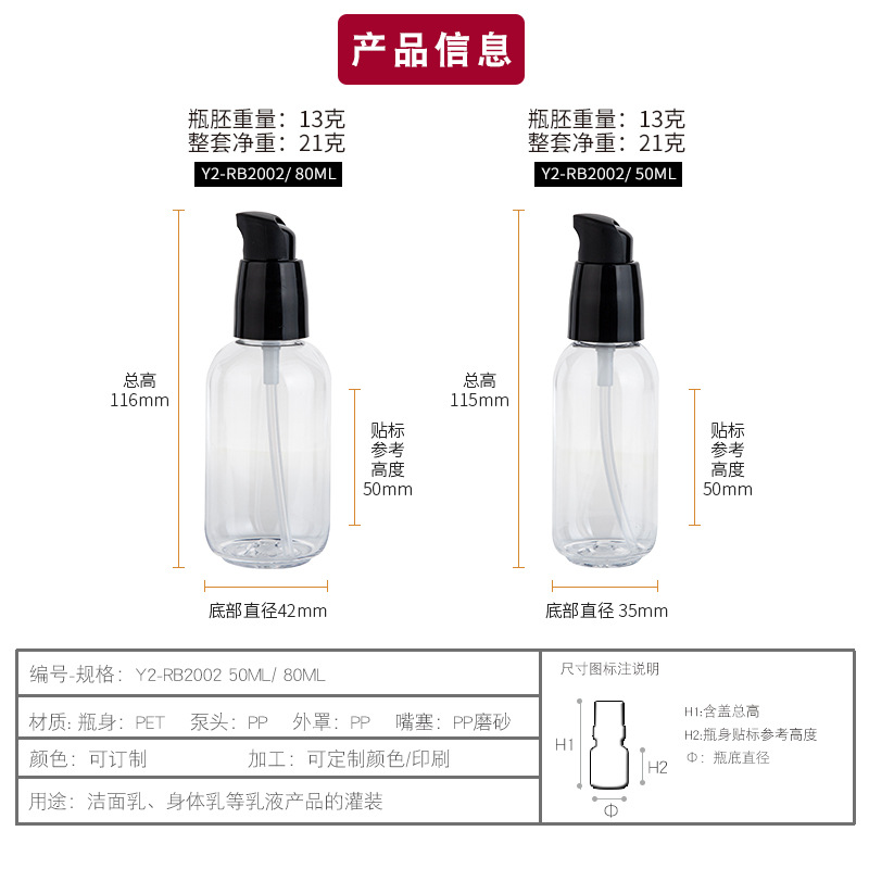 ขวดโลชั่นพลาสติก PET สีเขียวใส - Luxury Skincare Cleanser บทวิจารณ์และราคา